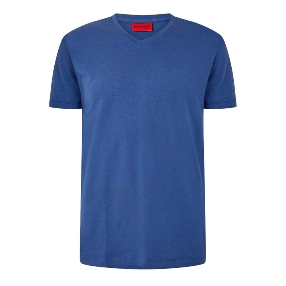 Hugo Mens Plain V Neck / Medium Blue